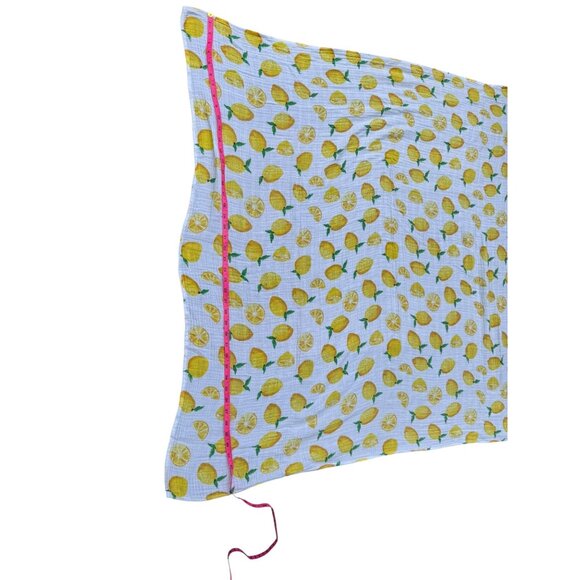 Lemon Print Cotton Muslin Baby Blanket 46X46 Inches Lightweight & Breathable - Picture 6 of 9